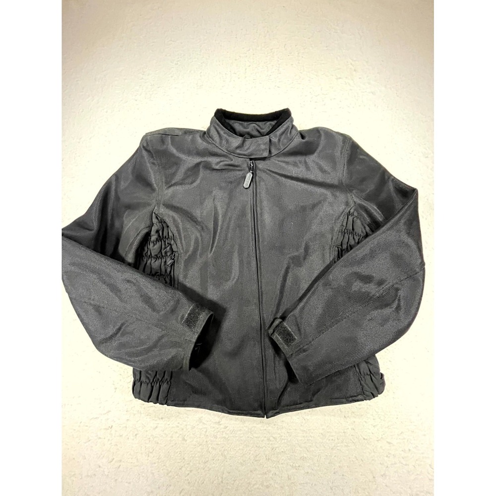 River Road Motorcycle Jacket Womens Medium Black Nylon Mesh Armored Riding Biker